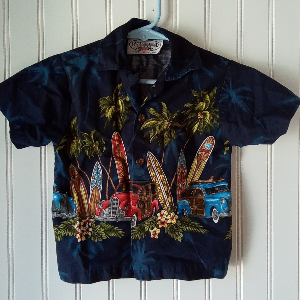 12 months boys Short sleeve button down Hawaiian shirt by Pacific Legend